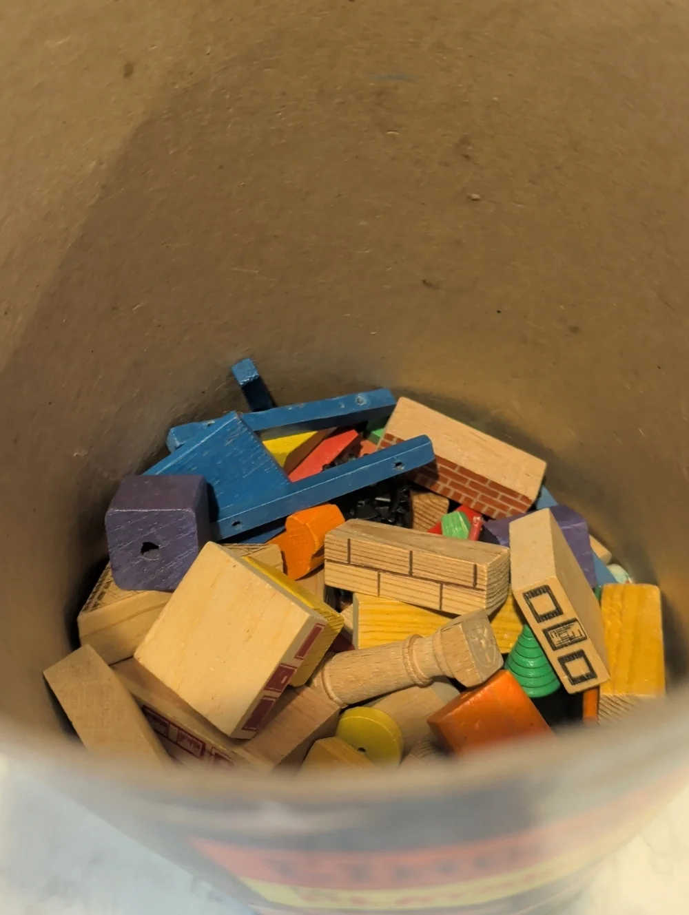 Vintage Original Lincoln Logs by - Orange Lid